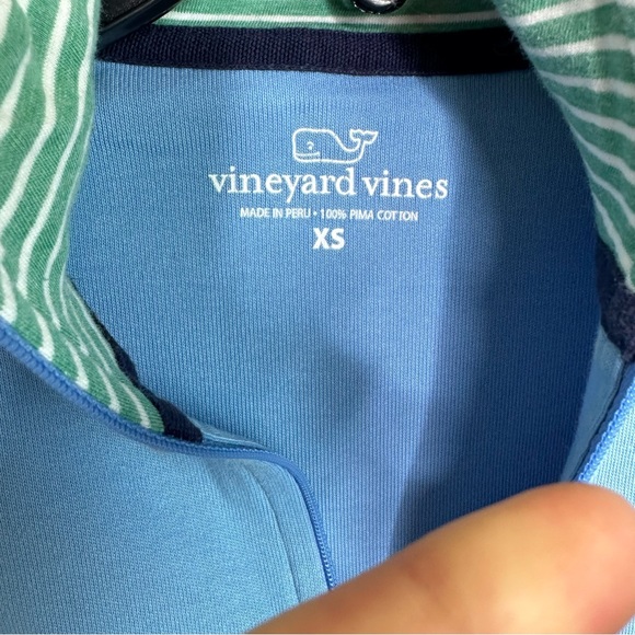 Vineyard Vines Blue Quarter Zip Pullover XS A29 - Picture 4 of 4